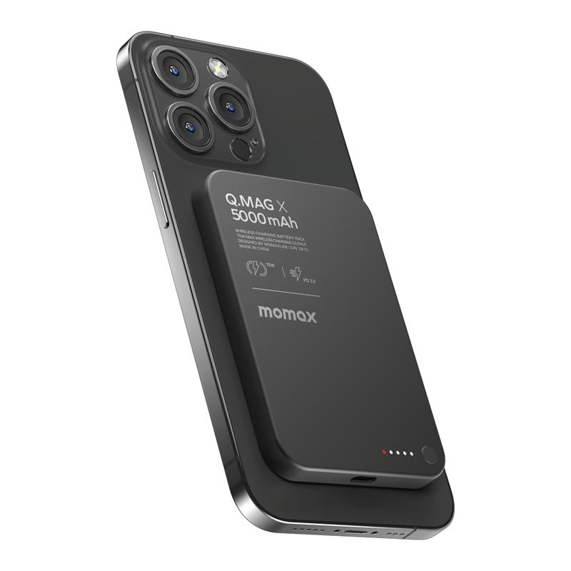 Momax IP116AD Q.MAG X Magnetic Wireless Battery Pack 5000mAh - Black