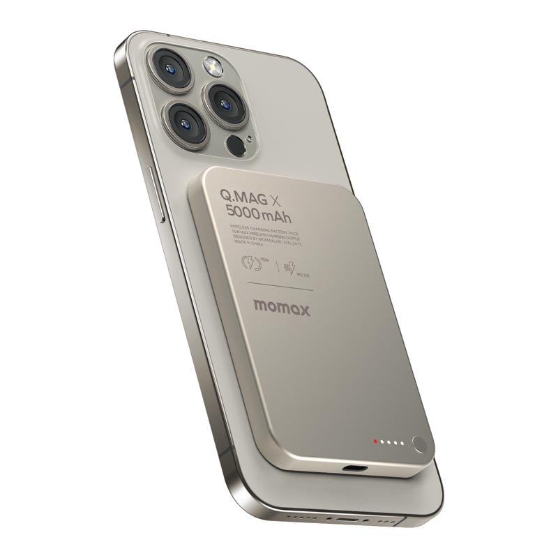 Momax IP116AE Q.MAG X Magnetic Wireless Battery Pack 5000mAh - Titanium