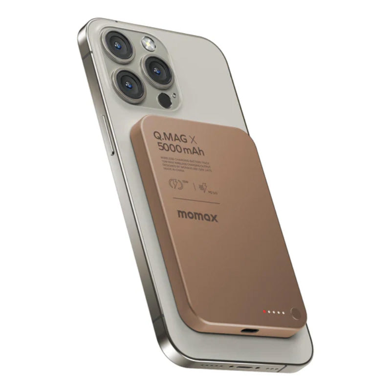 Momax IP116AL2 Q.MAG X Magnetic Wireless Battery Pack 5000mAh - Sandstone