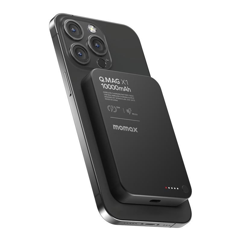 Momax IP117AD Q.MAG X1 Magnetic Wireless Battery Pack 10000mAh - Black