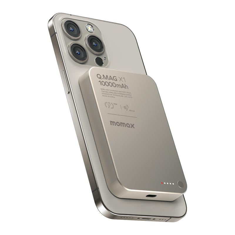 Momax IP117AE Q.MAG X1 Magnetic Wireless Battery Pack 10000mAh - Titanium