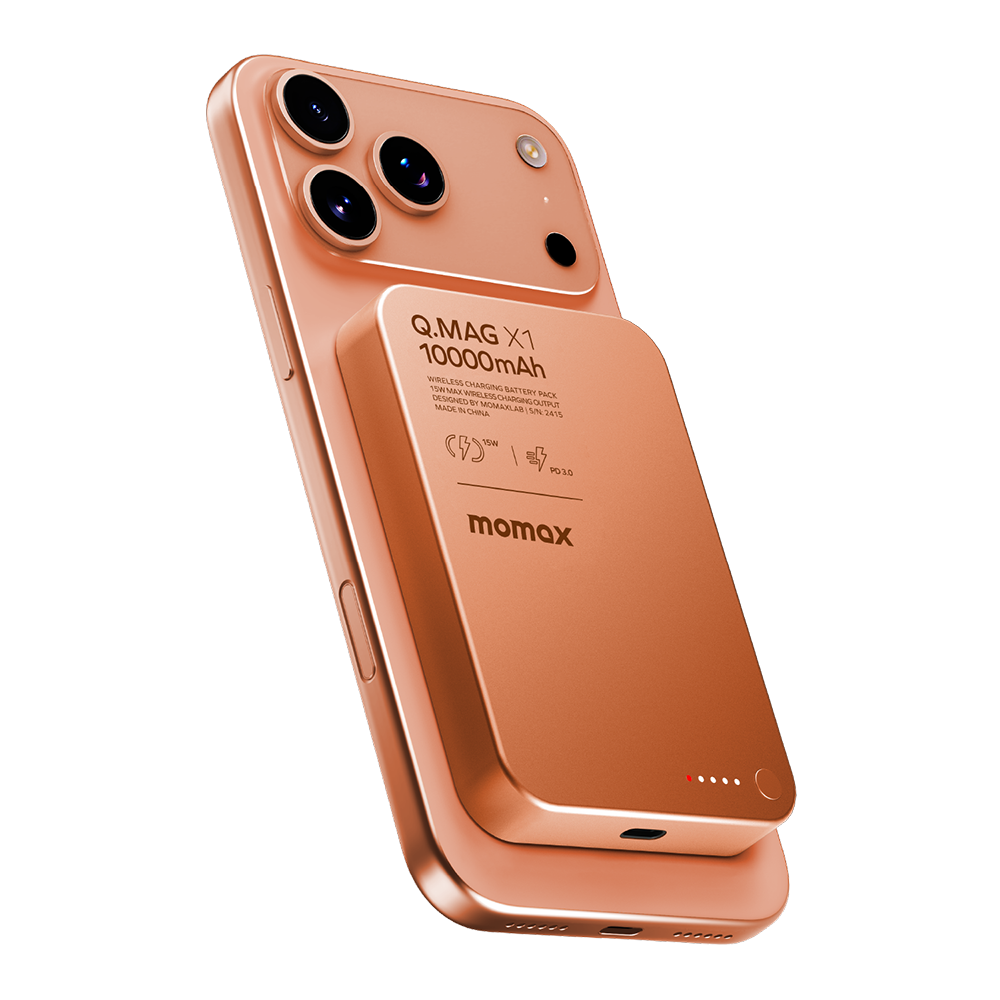 Momax IP117AM Q.MAG X1 Magnetic Wireless Battery Pack 10000mAh - Orange