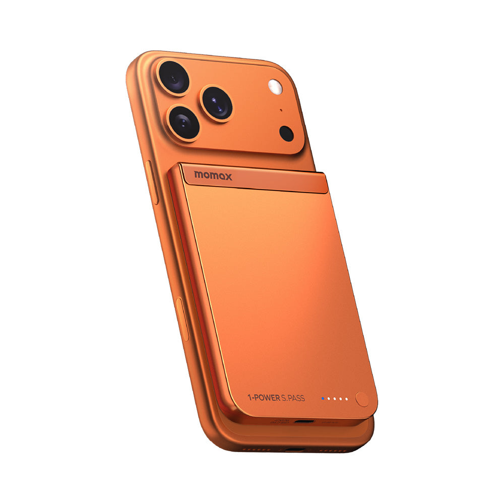 MOMAX IP161Q2M 1-Power S.Pass Qi2 5,000mAh Magnetic Wireless Battery Pack - Orange