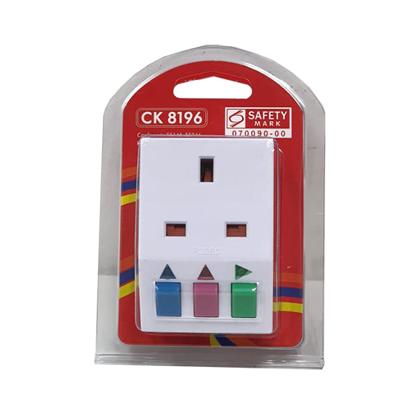 Morries CK8196 3-Way 13A Adapter with Switch