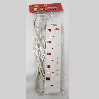 Morries MS 3255 (2M) 5 Way Extension Cord with Surge Protector