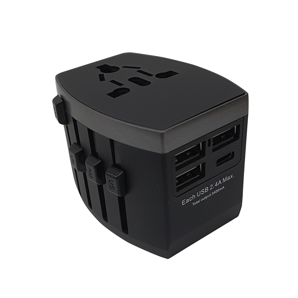 Morries MS S25 Universal Travel Adapter 2USB Port 2.5A (Black)