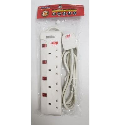 Morries MS3244 (2M) 4 Way Extension Cord with Surge Protector
