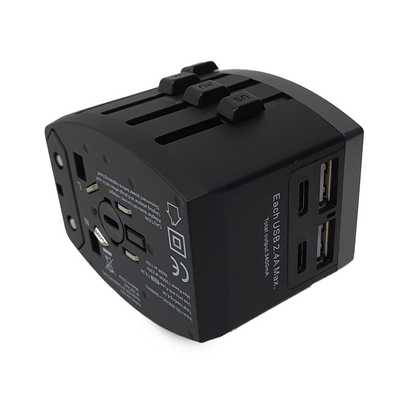 Morries MSR25 Universal Travel Adapter with 2USB-C & 2USB Port