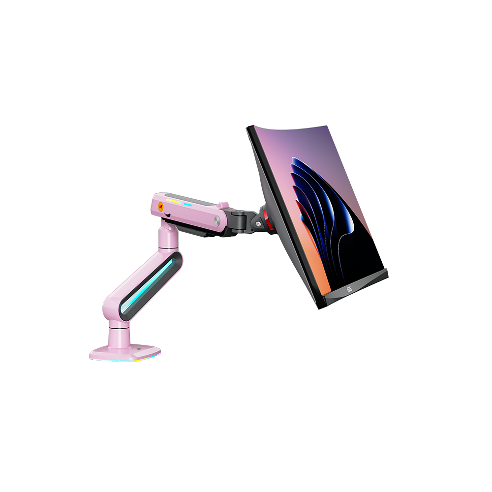 Northbayou J6 Gaming Monitor Arm Pink with RGB
