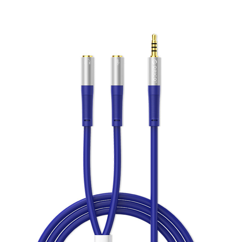 ORICO AX2-10-BL-BP 3.5mm Headphone Splitter Mic Cable 1M (Blue)
