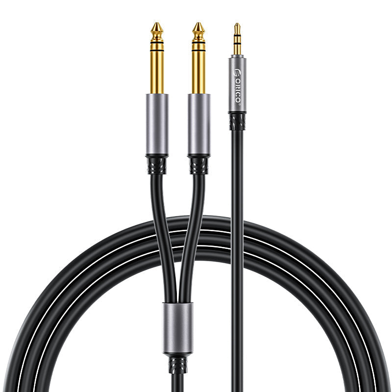 ORICO AX2N-10-BK-BP 3.5mm to Dual 6.5mm Audio Cable 1M (Black)