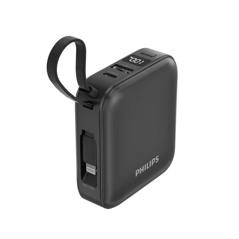 Philips DLP2217B/97 10000mAh CCC 22.5W USB-C+Lightning Cable (Black)