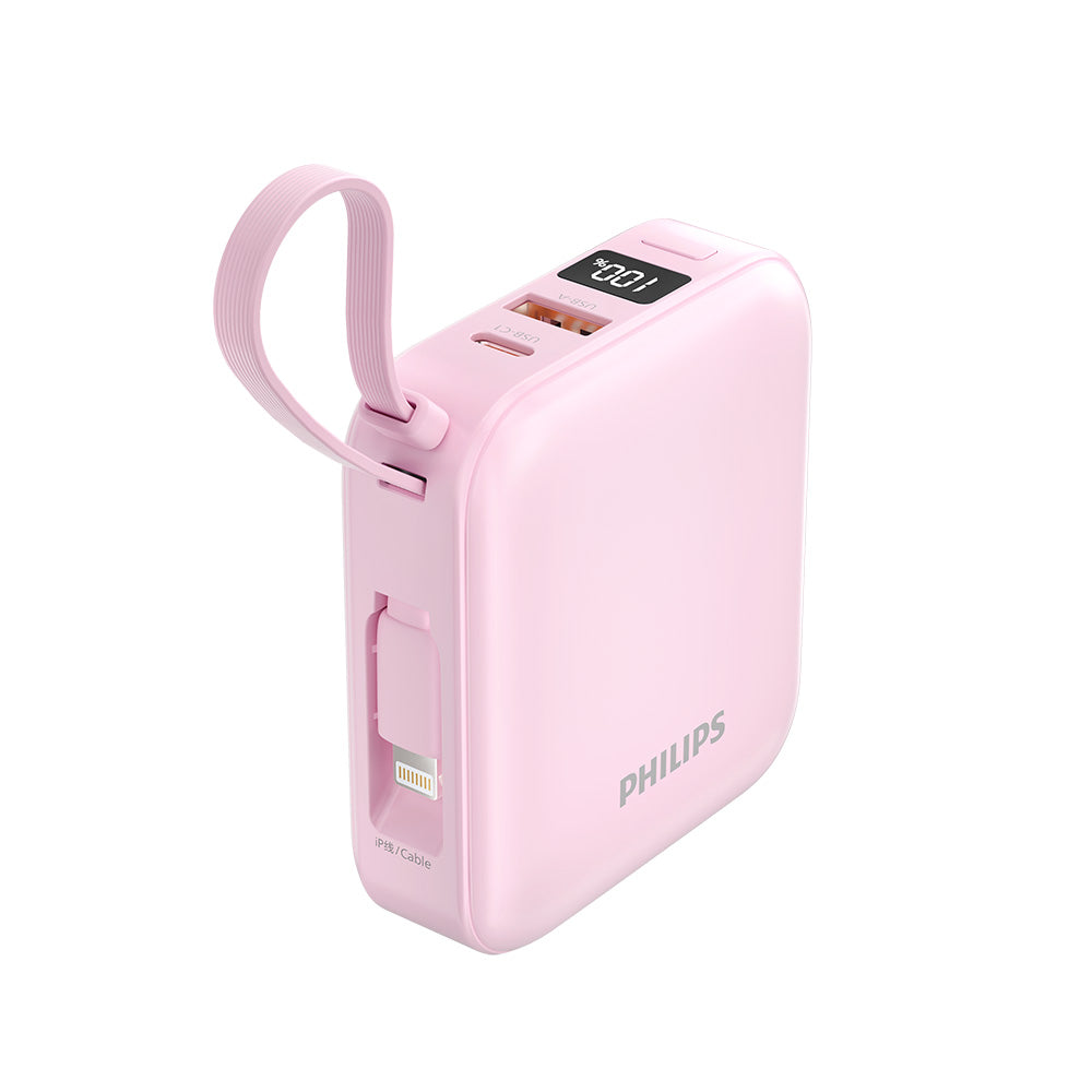 Philips DLP2217P/97 10000mAh CCC 22.5W USB-C+Lightning Cable (Pink)