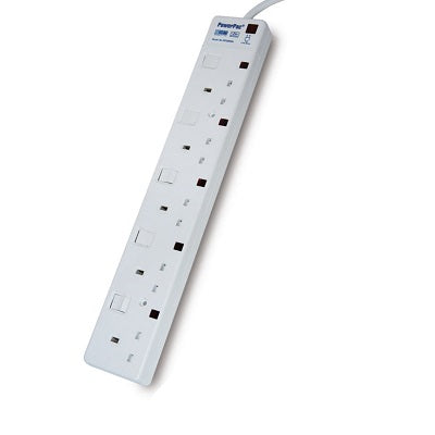 PowerPac 5 Way Extension 3 Meter 2 Pin Direct,Neon & Surge