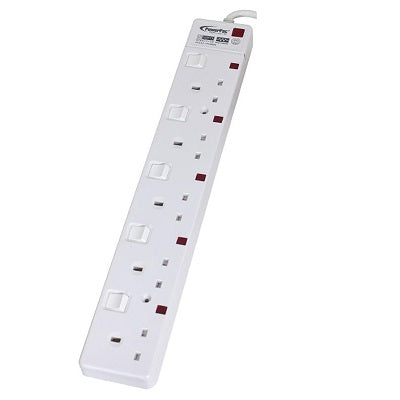 PowerPac PP6885N 5Way Extension 6 Meter with Neon,Surge,2 Pin