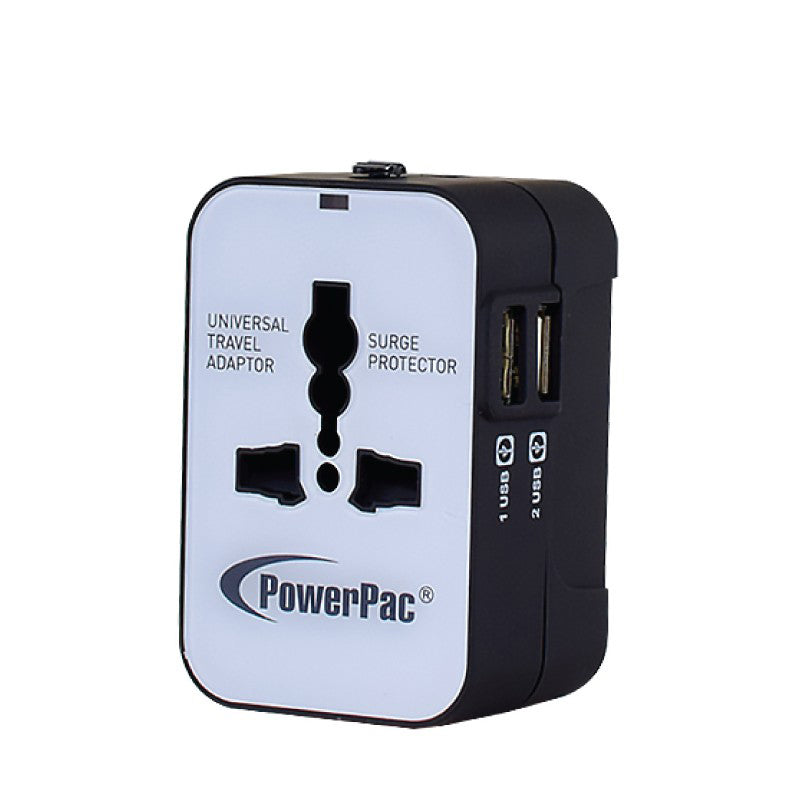PowerPac PP7973 Travel Adapter With 2XUSB 2.1A