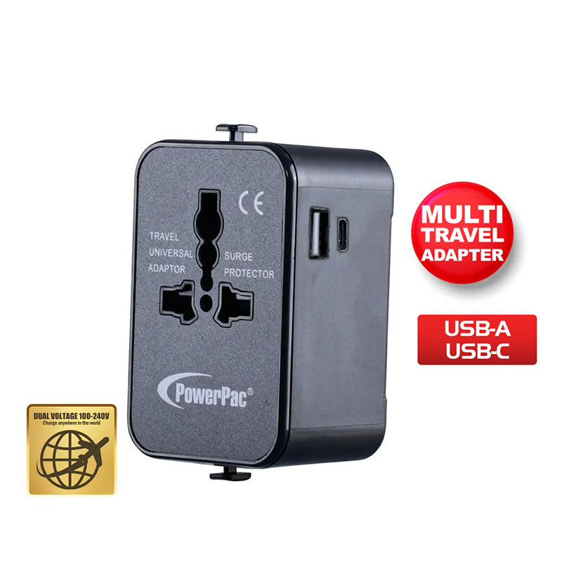 PowerPac PP7976 1A1C Travel Adapter
