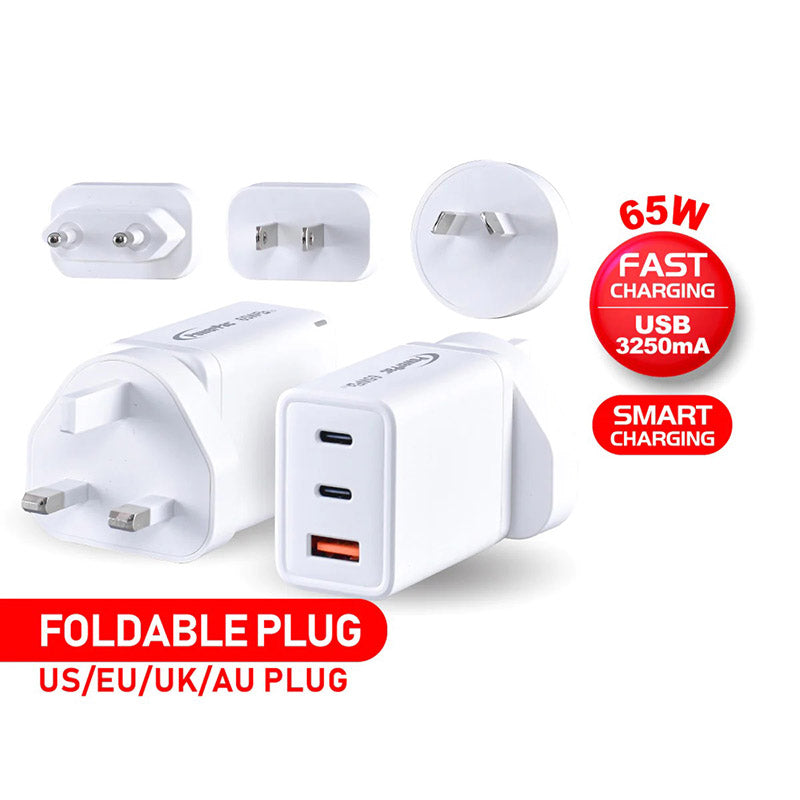 PowerPac PP7987 2C/1A 65W USB Travel Charger