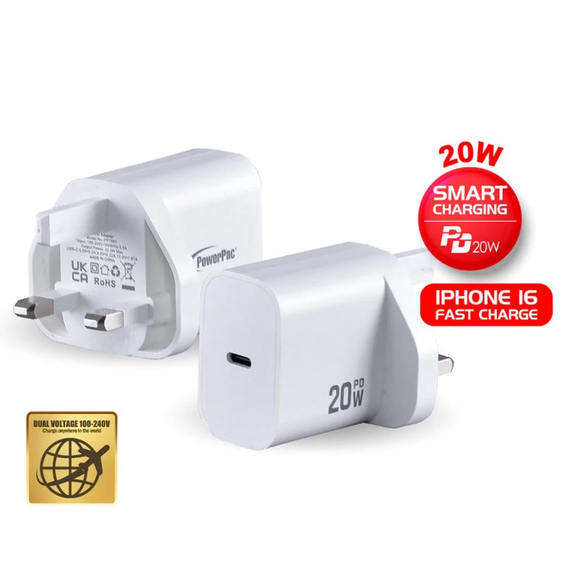 PowerPac PP7991 20W 1C Wall Charger