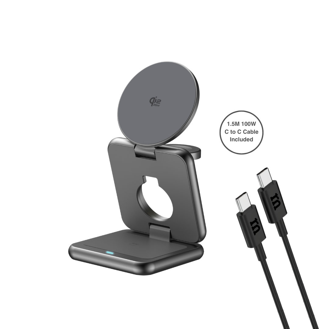 RedMonster AirNergy Trio 25 Qi2.2 25W 3-in-1 Wireless Charger with 1.5M C Cable