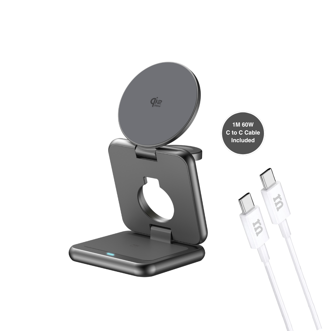 RedMonster AirNergy Trio 25 Qi2.2 25W 3-in-1 Wireless Charger with 1M C Cable