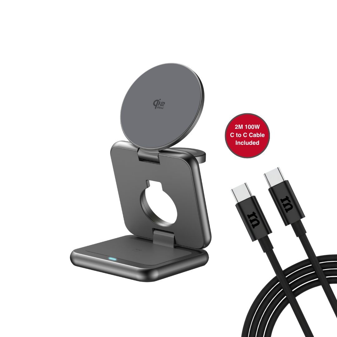 RedMonster AirNergy Trio 25 Qi2.2 25W 3-in-1 Wireless Charger with 2M C Cable