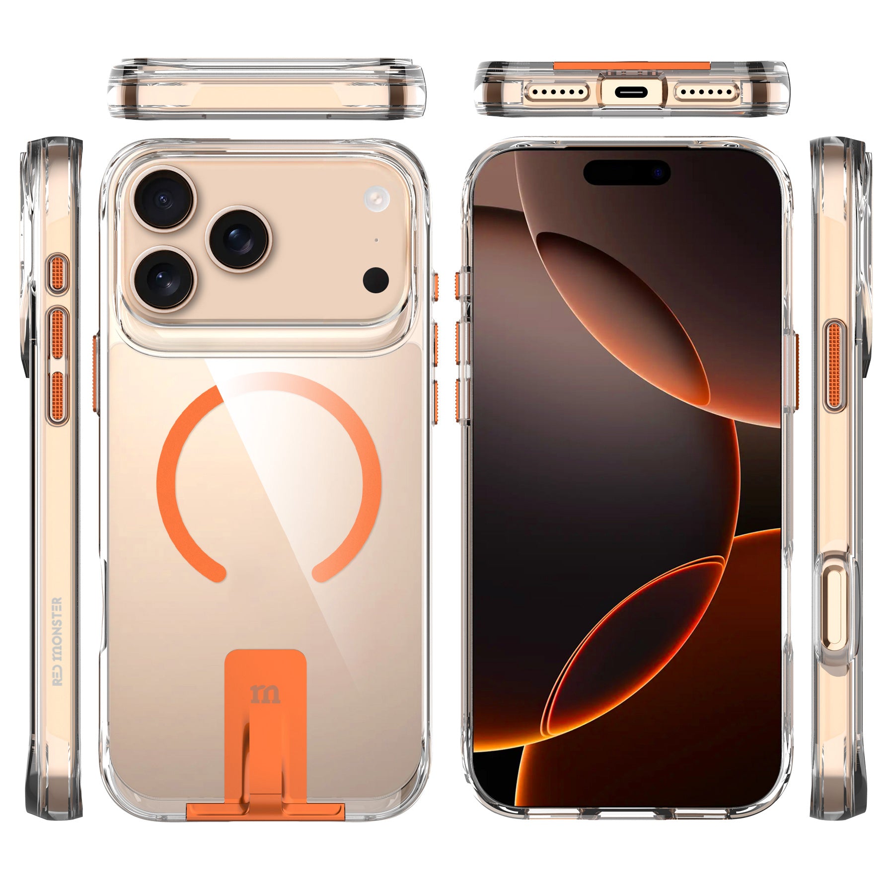 Redmonster iPhone 17 Pro 6.3 (2025) Basic M Stand Clear Coral