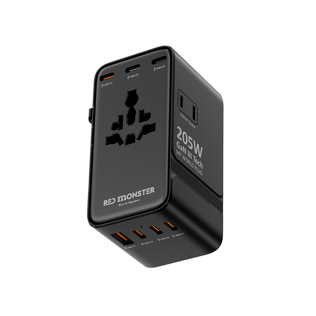 RedMonster World Plug GaN 205 PD 205W Travel Adapter