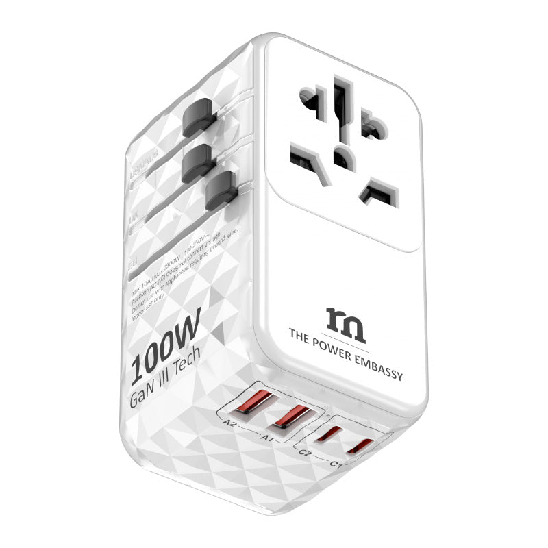 Redmonster World Plug Ultra PD100W Universal Travel Adapter (White)