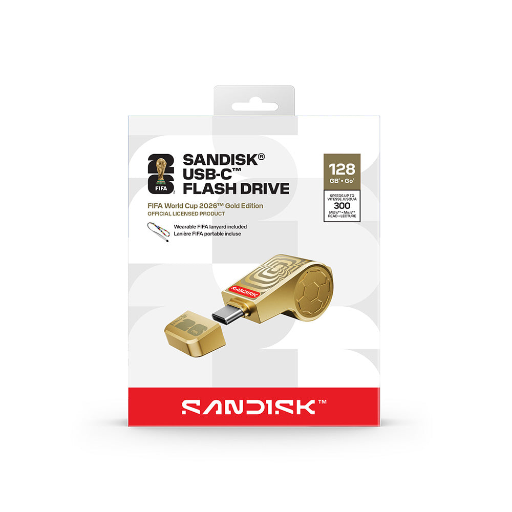 SanDisk 128GB FIFA World Cup 2026 USB-C Flash Drive (Gold)
