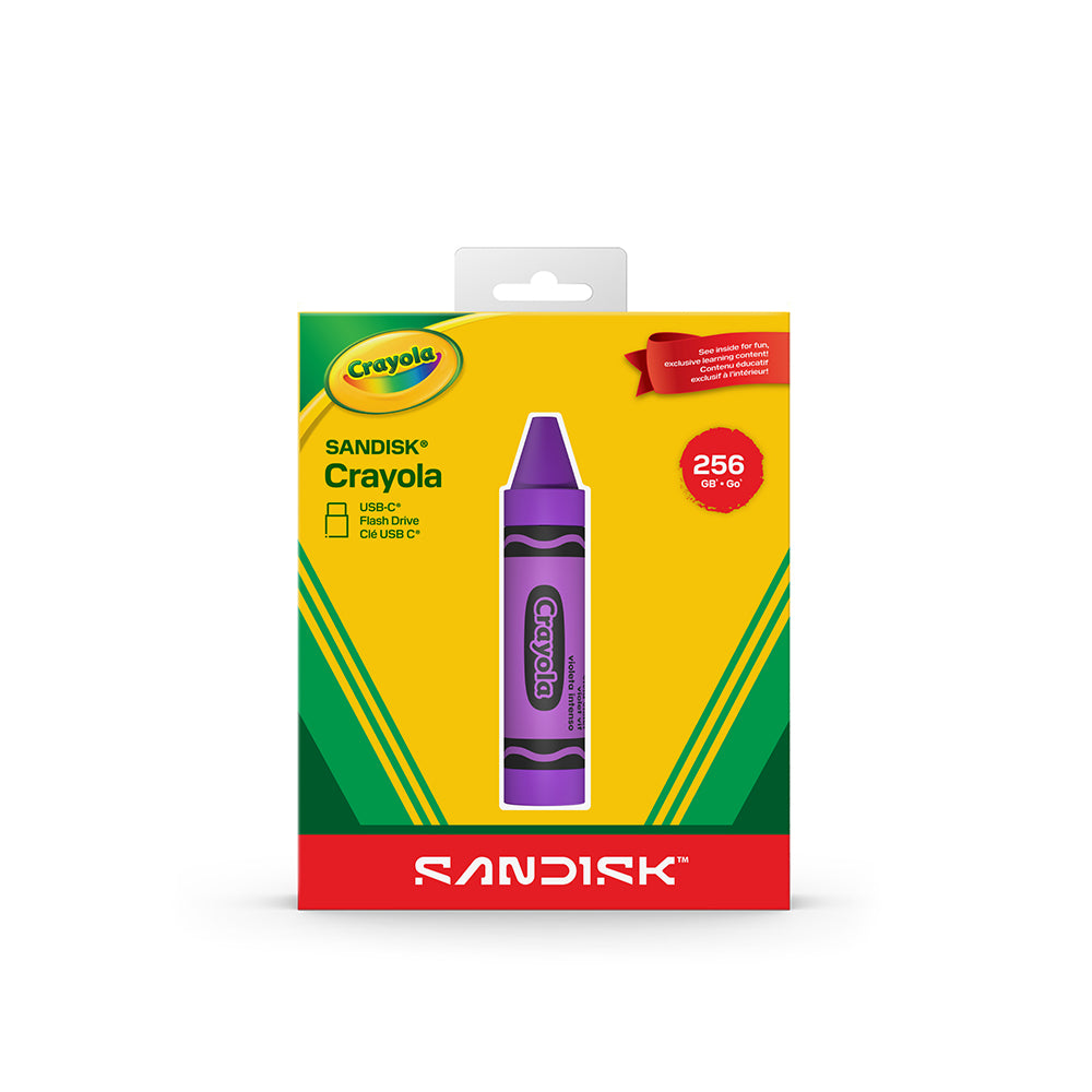 SanDisk Crayola 256GB USB-C Flash Drive (Vivid Violet)