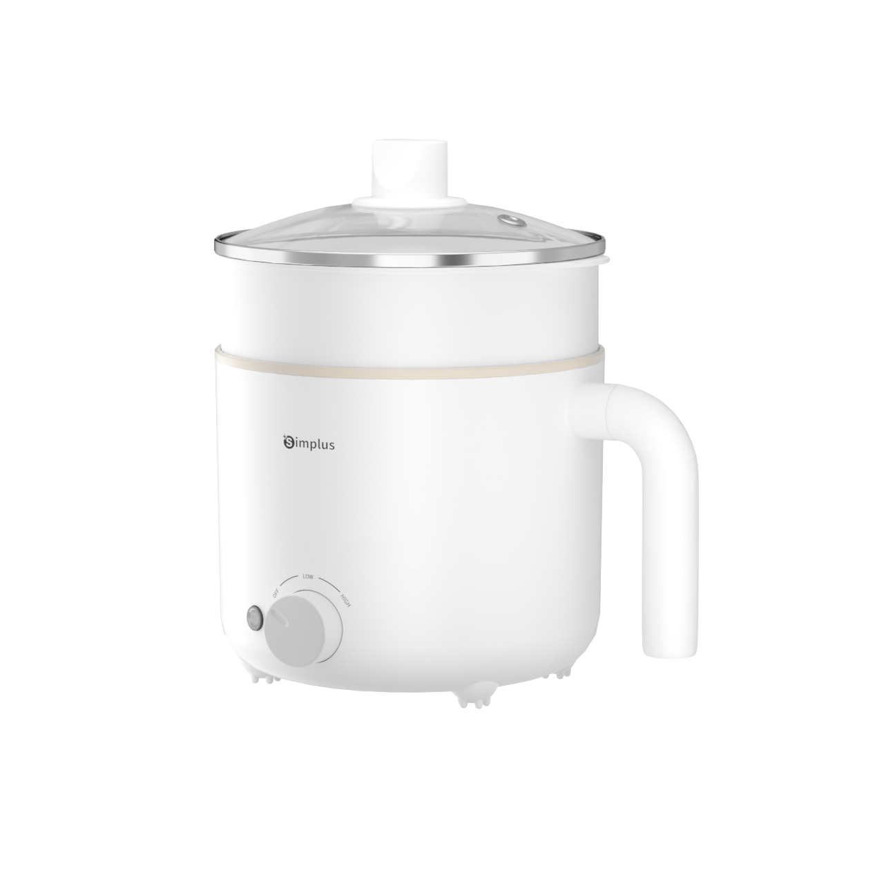 Simplus DZGH011WH02-S White 1.2L Electric Cooking Pot Single-handle
