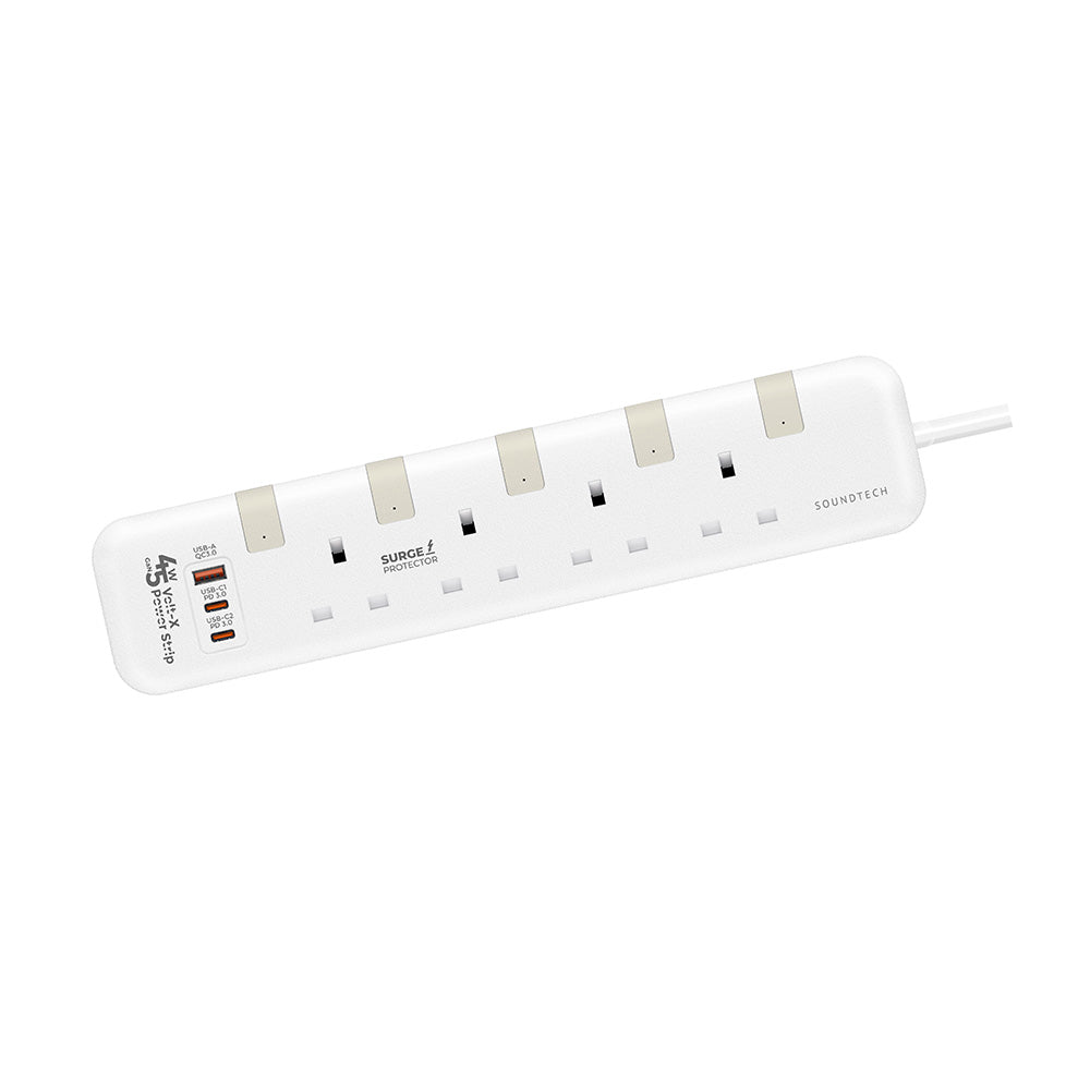 Soundtech PS-645C 4-Way Extension with PD45W 1A2C Power Strip 2M