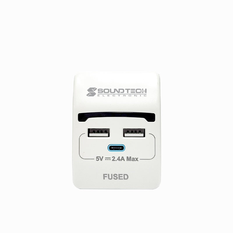 SoundTeoh PP-52U 2 USB-A + 1 USB-C SMART Ports Adaptor