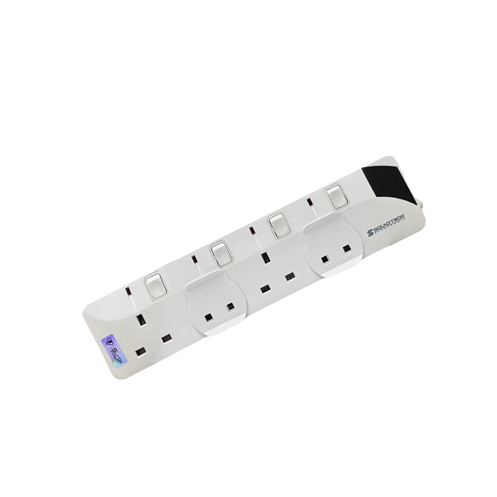 SoundTeoh PS-004A 4Way 3M Extension Socket (White)