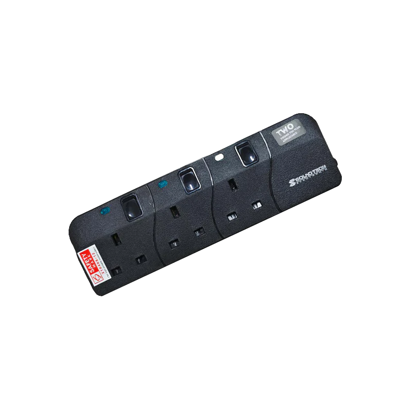 SoundTeoh PS-803 3Way 1M Extension Socket (Black)
