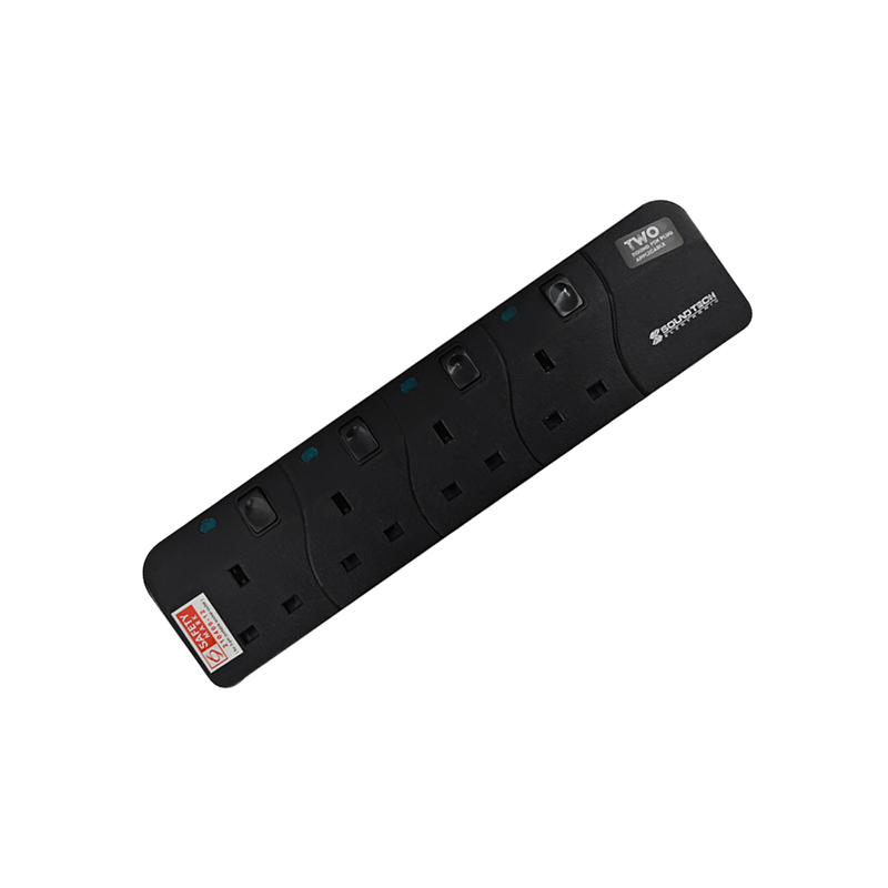 SoundTeoh PS-804 4Way 1M Extension Socket (Black)