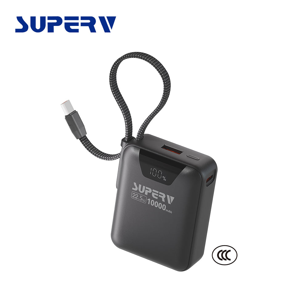 SuperV Power15 10000mAh CCC Power Bank (Black)