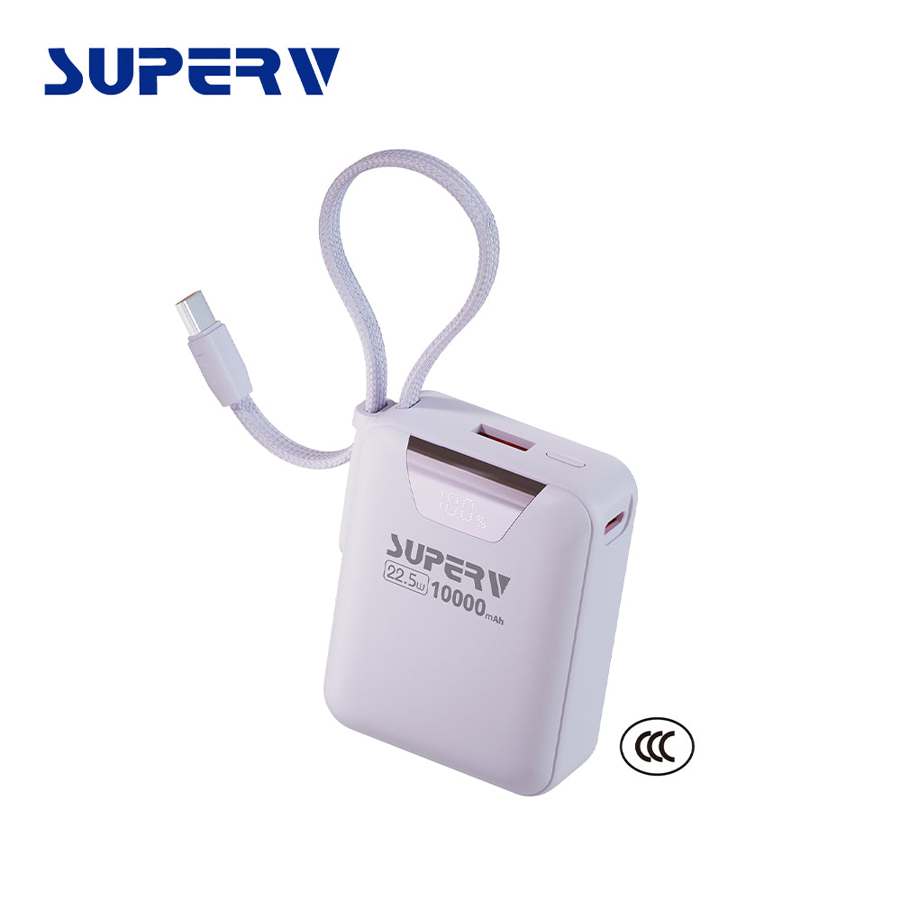 SuperV Power15 10000mAh CCC Power Bank (Purple)