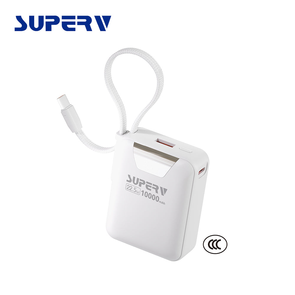 SuperV Power15 10000mAh CCC Power Bank (White)