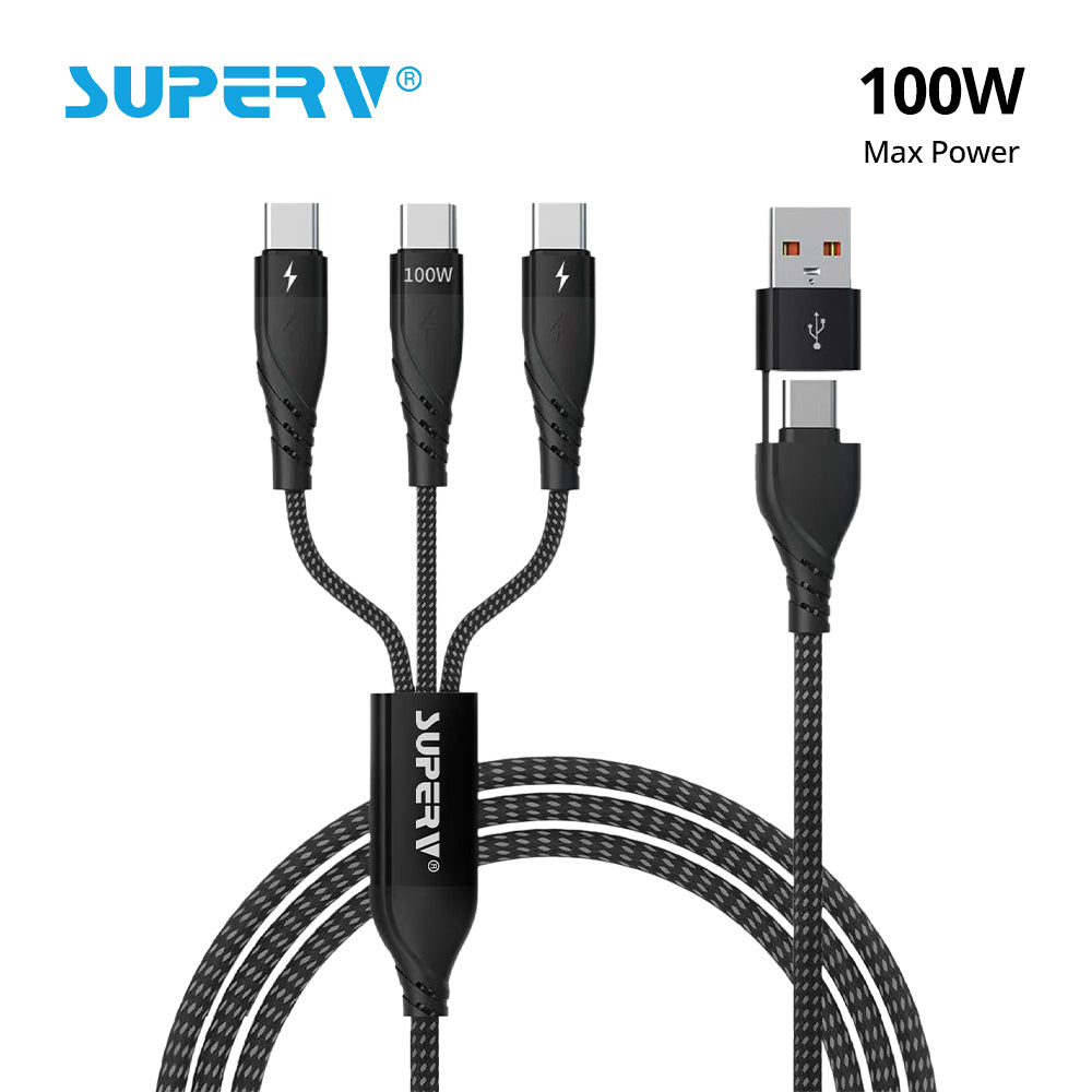 SuperV 100W Convertible 5-in-1 Fast Charging Cable - CC54 (1.2m)