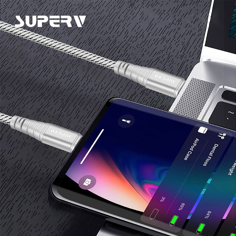 SuperV CCD130-WH 130cm USB2.0 TypeC to Type C PD 60W Cable