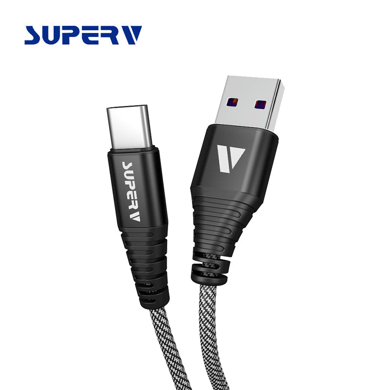 SuperV CD100-BK QC USB2.0 Type-C Cable 100cm (Black)