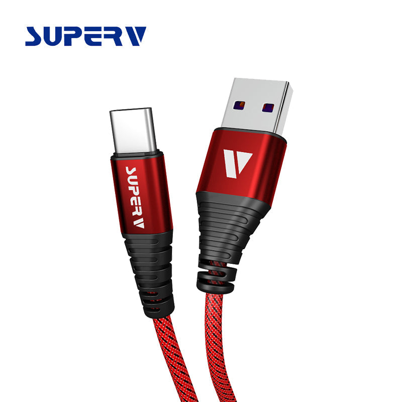 SuperV CD20-RD QC USB2.0 Type-C Cable 20cm (Red)