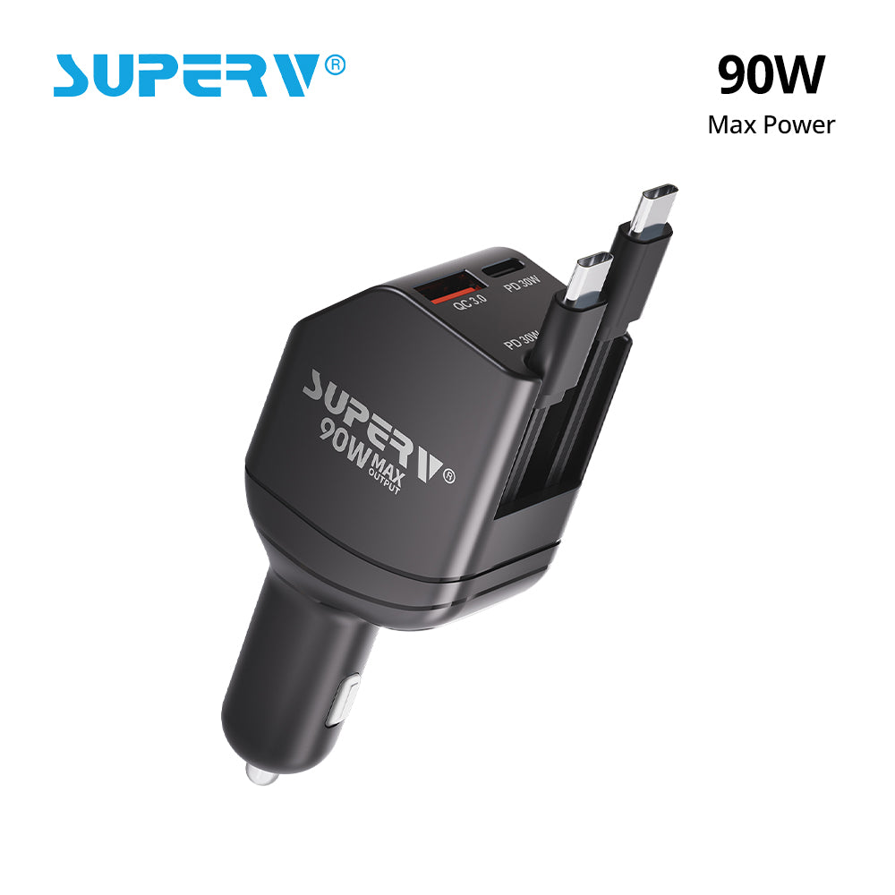 SuperV 4-in-1 Mini Multi-Function Car Charger – G04 (65cm)
