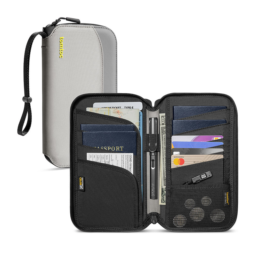tomtoc Navigator-T03 Passport Holder - Gray
