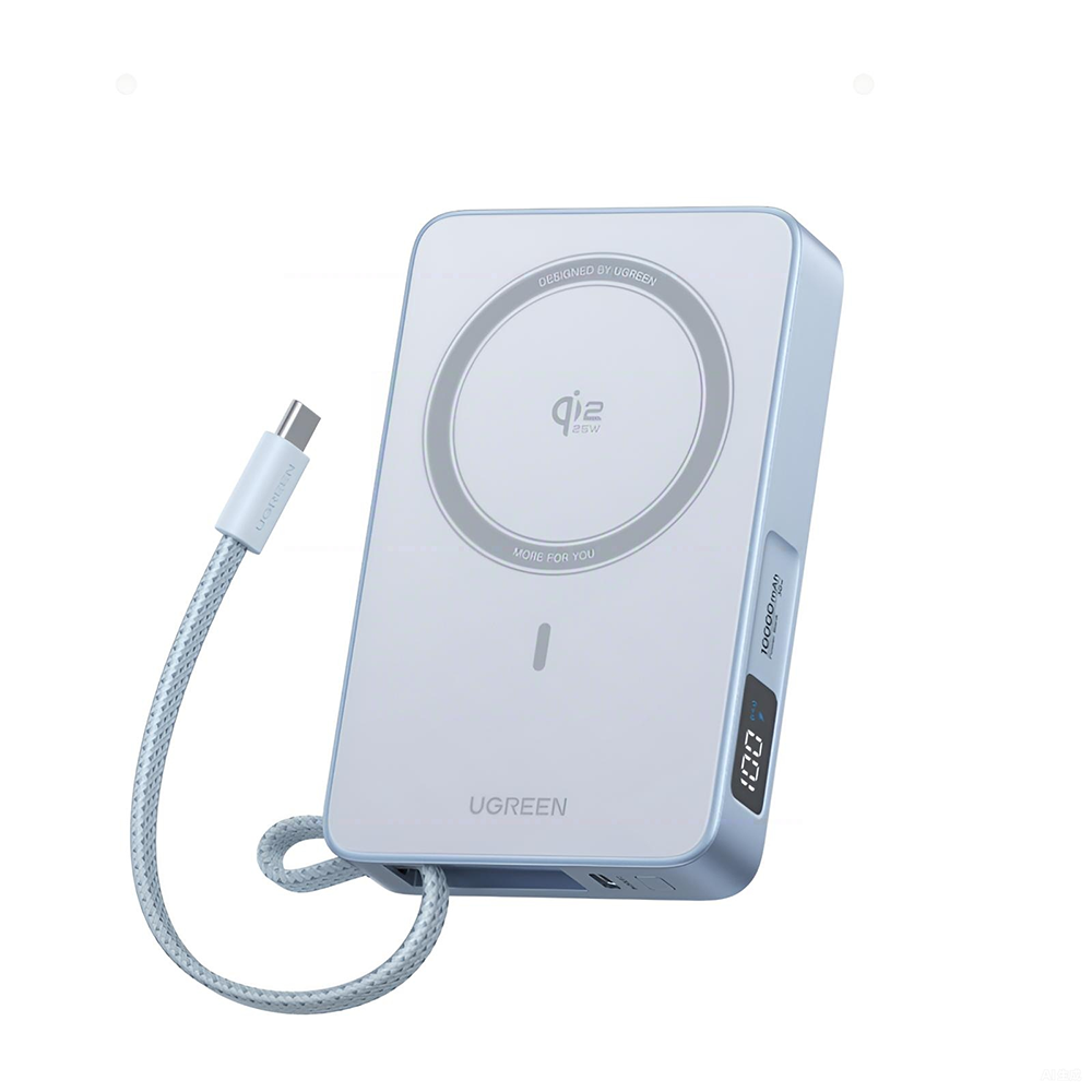 Ugreen PB773_65958B 10000mAh 35W PD with Qi 2.2 25W Magnetic Charging PB, Built-in Cable and CCC
