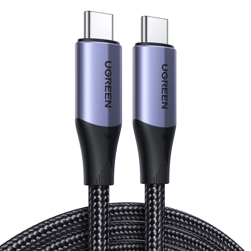 Ugreen US355 240W & 10Gbps USB-C 3.1 M/M Gen2 5A Cable with Braided 1m (Black)