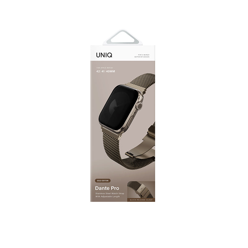 Uniq Dante Pro Apple Watch Self-Adjustable Mesh Steel Band 42/41/40MM - Ember Gold