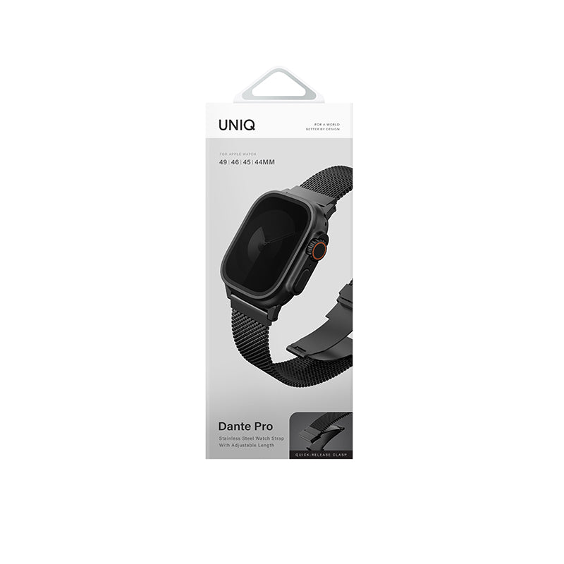 Uniq Dante Pro Apple Watch Self-Adjustable Mesh Steel Band 49/46/45/44MM - Graphite Black